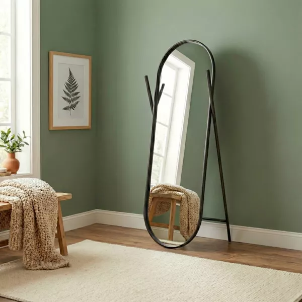 Gran espejo de pie (150 cm) Refleto Negro