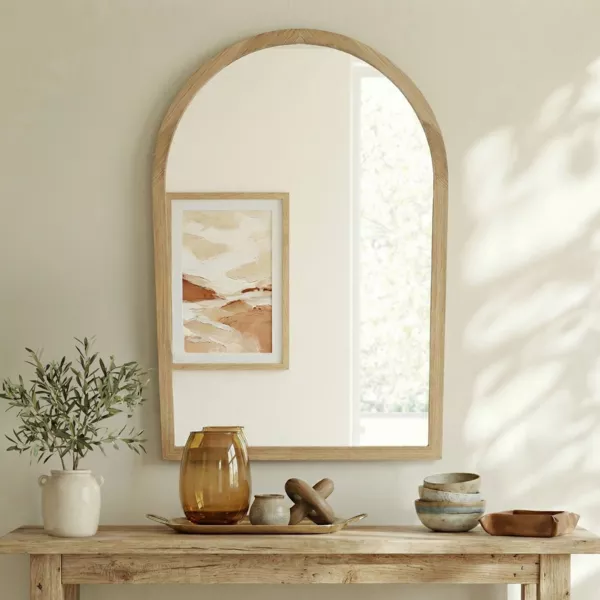 Miroir mural cadre bois (90 cm) Yoaku Marron