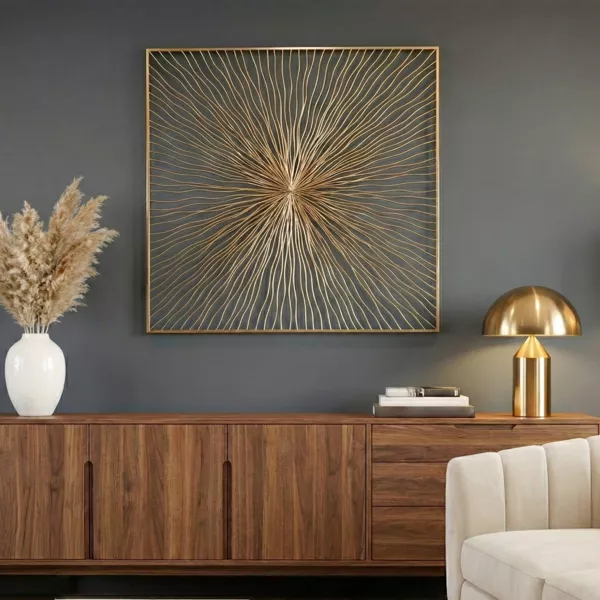 Metalen wanddecoratie (71 cm) Helionis Goud