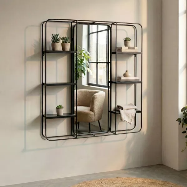 Mensole in metallo a parete 6 livelli (H89 cm) Vadym Nero