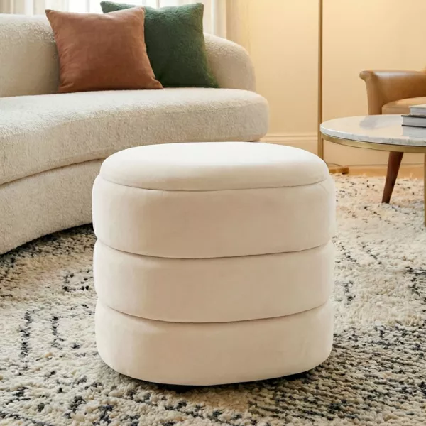Puf de almacenamiento (H38 cm) Kil�ne Blanco