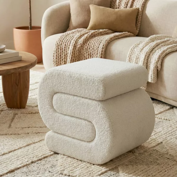 Pouf (H45 cm) Abil�ne Bianco