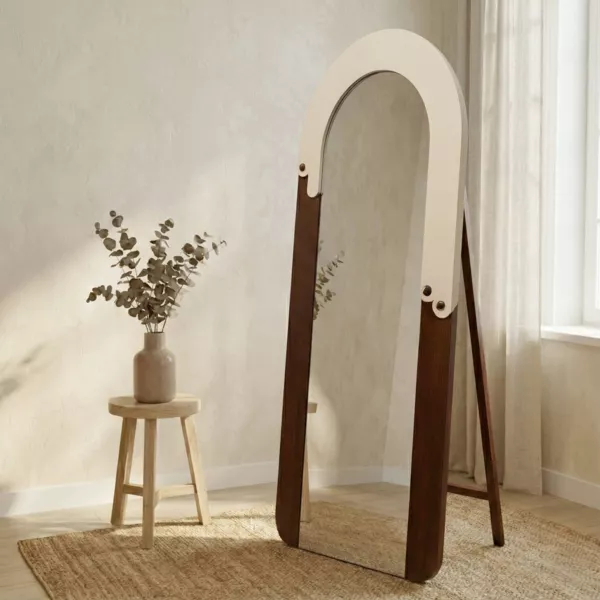 Grande specchio da parete con cornice in legno (180 cm) Eldoro Marrone