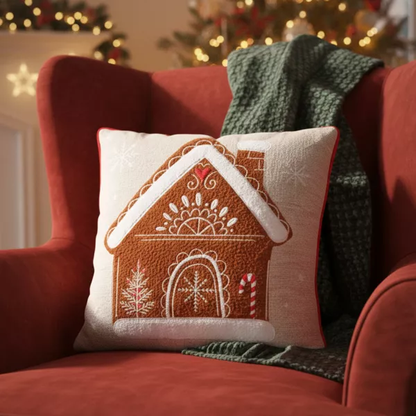 Cuscino di Natale quadrato in cotone (45 x 45 cm) Maison Rosso