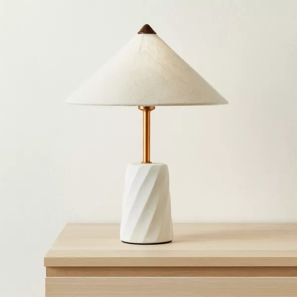 Lampe � poser en c�ramique (H37 cm) Fiamma Blanche