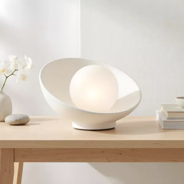 Tischleuchte Keramik (H17 cm) Nacre Wei�