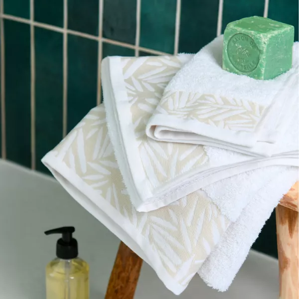 Serviette de bain coton (70 x 140 cm) Sora Blanc