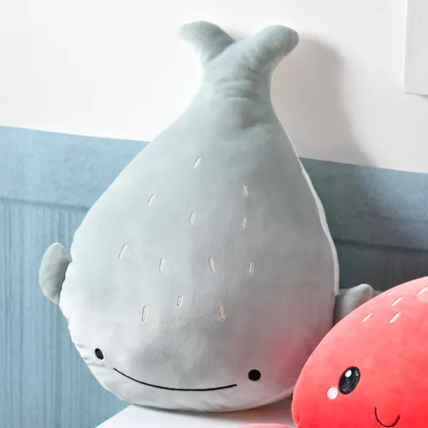 Coussin requin enfant (30 x 40 cm) Moby Bleu