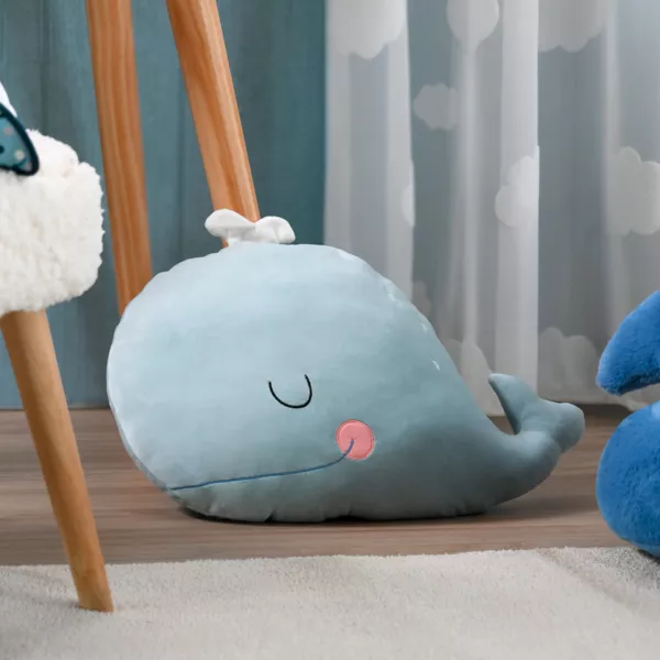 B�rne hval pude (45 x 30 cm) Moby Bl�