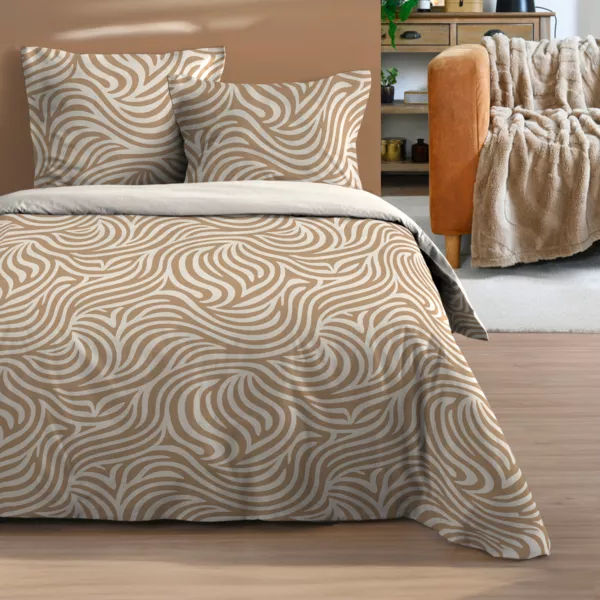 Funda n�rdica y dos fundas de almohada (240 x 220 cm) Luanda Beige