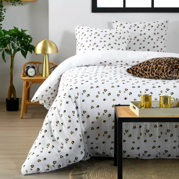 Copripiumino e due federe in doppio cotone (260 x 240 cm) Baguy Marrone