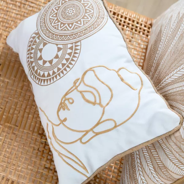 Rechteckiges Kissen aus Baumwolle (30 x 50 cm) Mekong Wei�