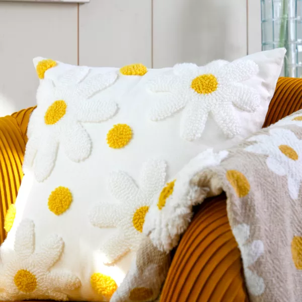 Coussin carr� coton (45 x 45 cm) Camille Ecru