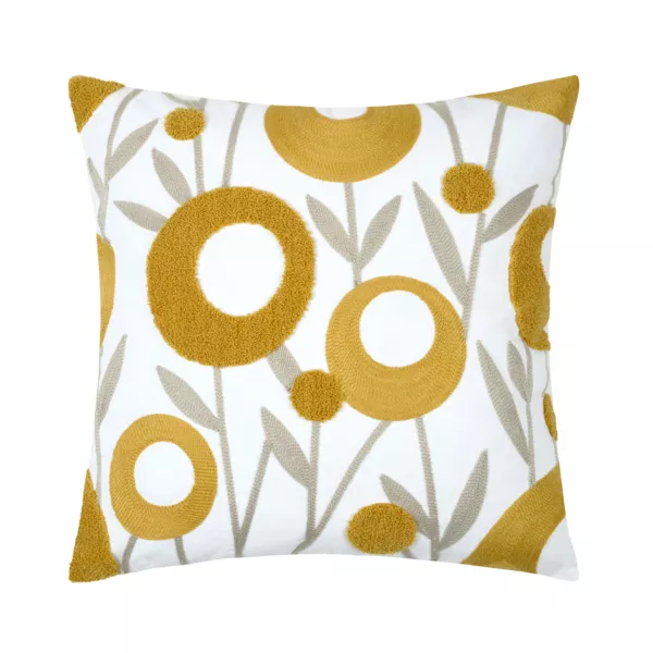 Cuscino quadrato in cotone (45 x 45 cm) Camille Giallo senape