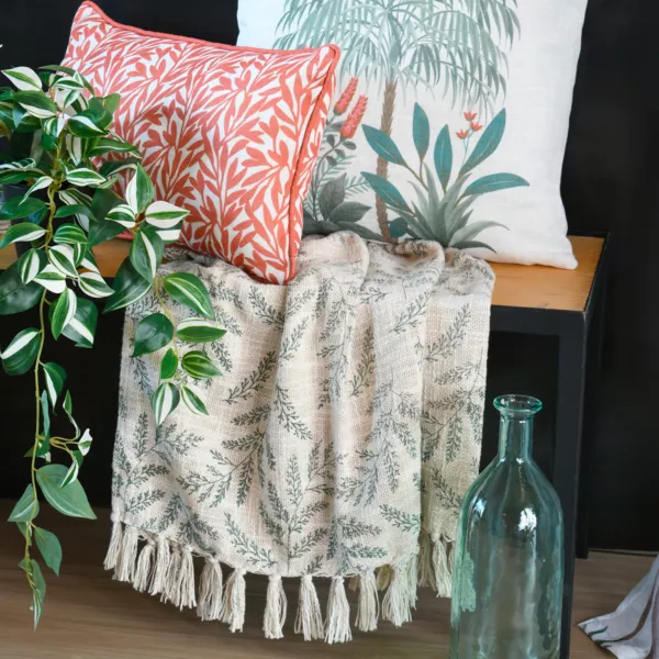 Plaid in cotone (125 x 150 cm) Antillia Verde