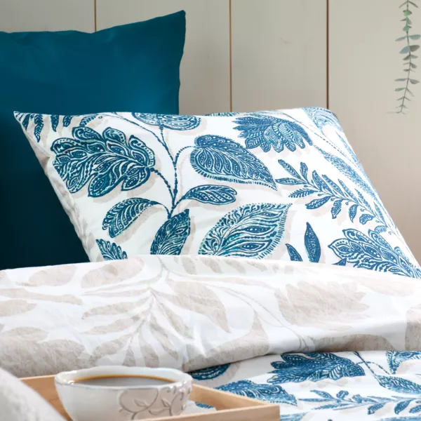 Kussensloop vierkant perkal (63 x 63 cm) Calliope Petroleumblauw