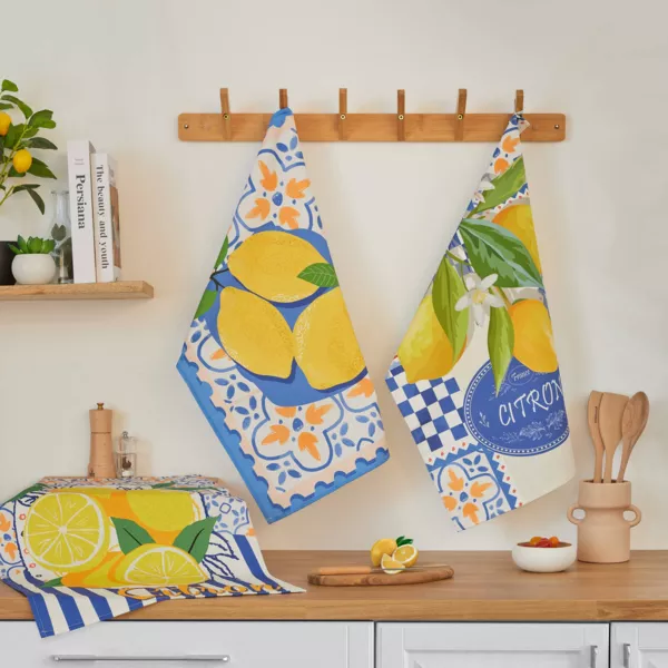 Set van 3 katoenen theedoeken (50 x 70 cm) Grasse Meerkleurig