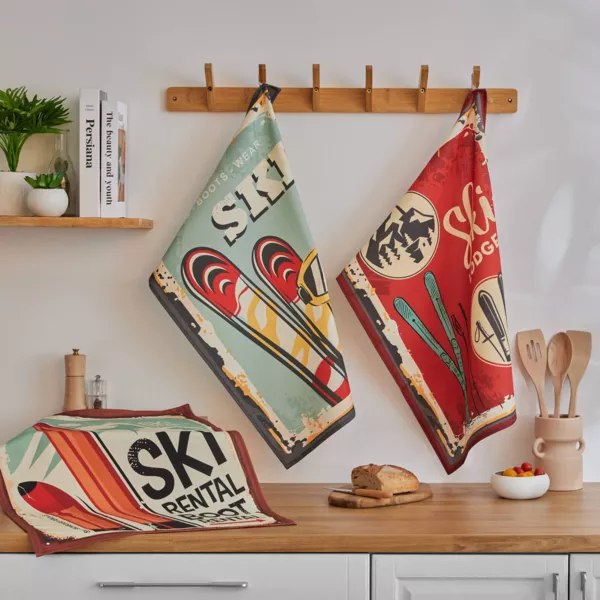 S�t med 3 viskestykker i bomuld (50 x 70 cm) Touschuss Multifarvet