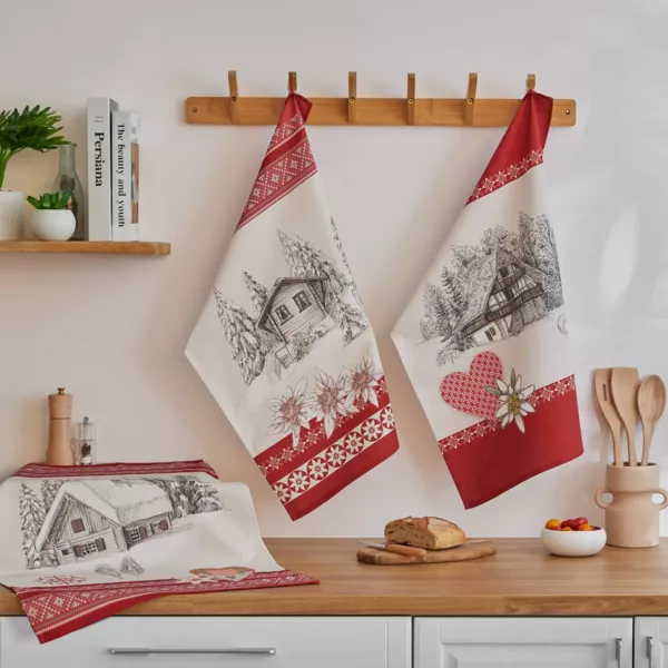 Set di 3 strofinacci in cotone (50 x 70 cm) Alpage Multicolore