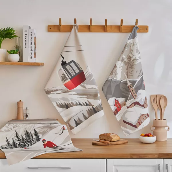 Lote de 3 pa�os de cocina de algod�n (50 x 70 cm) Izar Multicolor