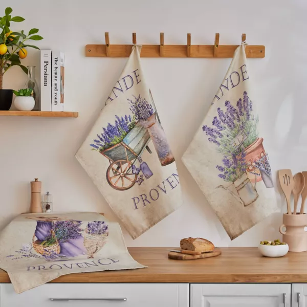 S�t med 3 viskestykker i bomuld (50 x 70 cm) Valensole Multifarvet