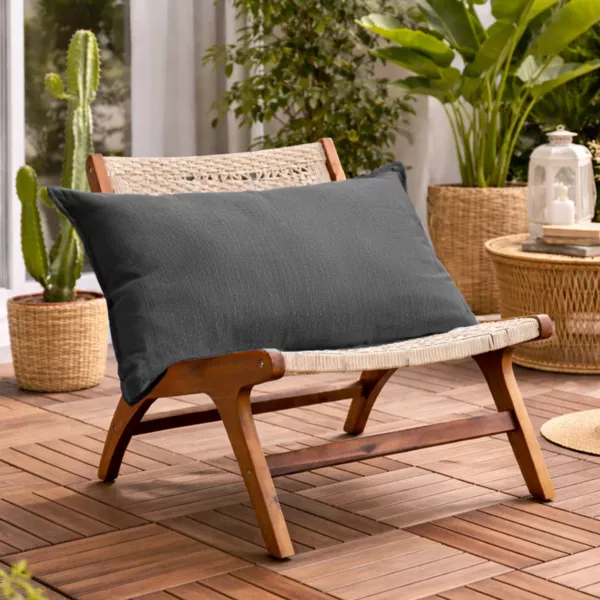 Rechteckiges Outdoor-Kissen (50 x 80 cm) Sunset Anthrazitgrau
