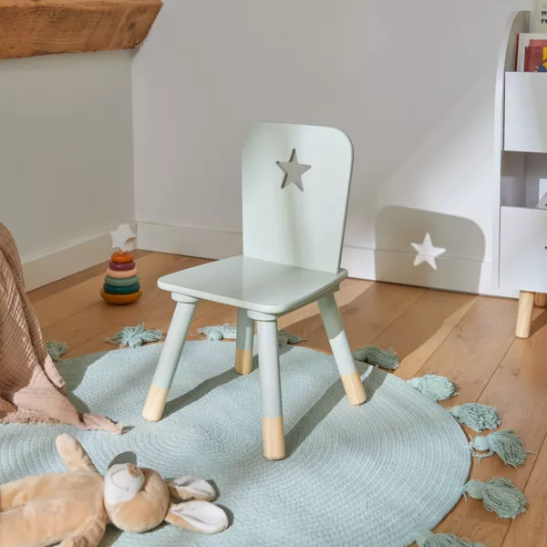 Silla infantil de madera (H50 cm) Stars Verde