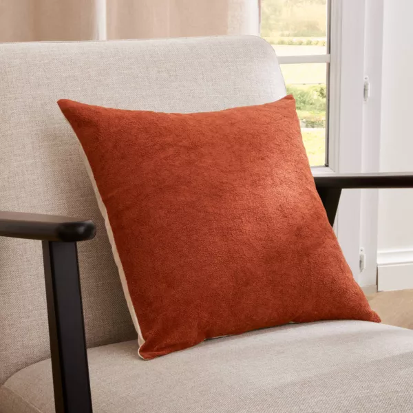 Pude i boucl� (40 x 40 cm) Ava Terracotta