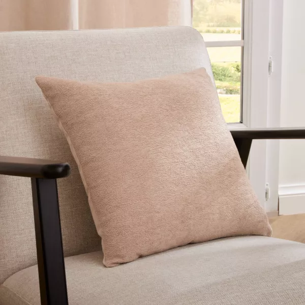 Coussin carr� bouclette (40 x 40 cm) Ava Beige