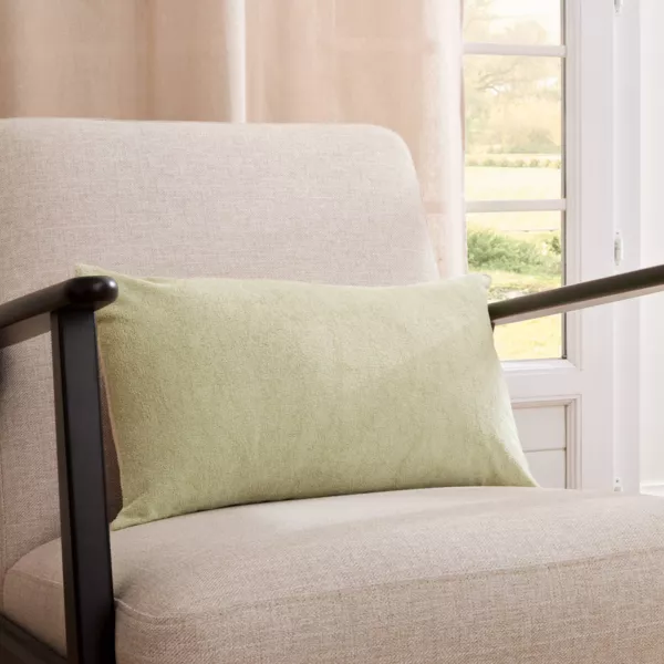 Coussin rectangulaire bouclette (30 x 50 cm) Ava Vert romarin
