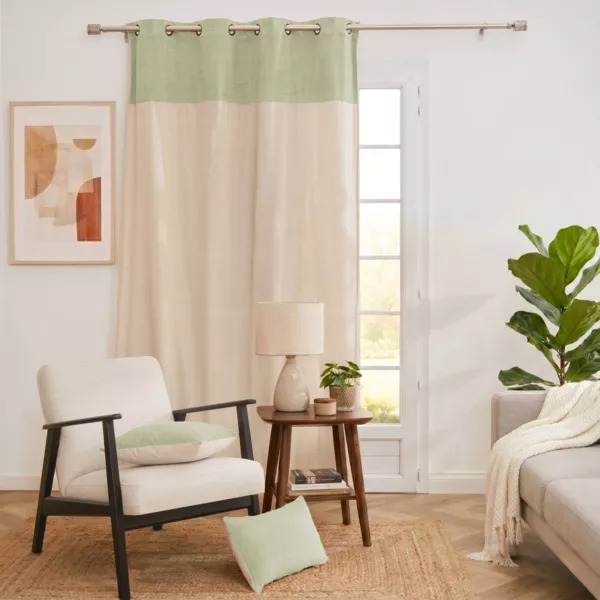 Rideau bouclette (180 x 260 cm) Ava Vert romarin