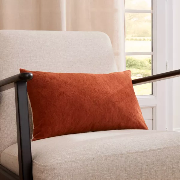 Coussin rectangulaire bouclette (30 x 50 cm) Ava Terracotta