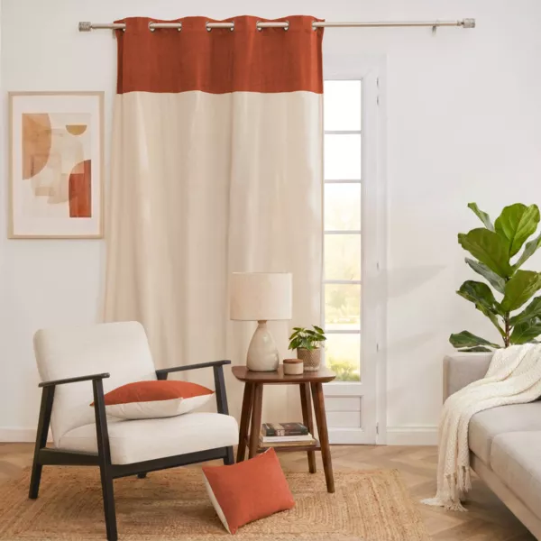 Rideau bouclette (140 x 280 cm) Ava Terracotta