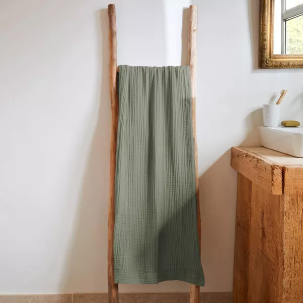 Musselin-Badetuch (90 x 150 cm) Ga�a Rosmaringr�n