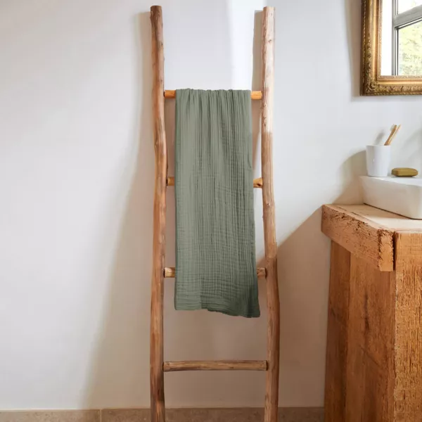 Asciugamano da bagno in garza di cotone (50 x 90 cm) Ga�a Verde rosmarino