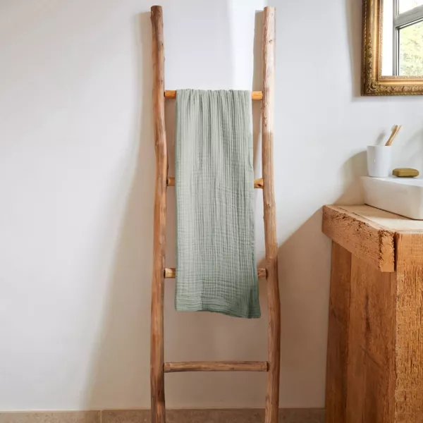 Serviette de bain gaze de coton (50 x 90 cm) Ga�a Vert eucalyptus