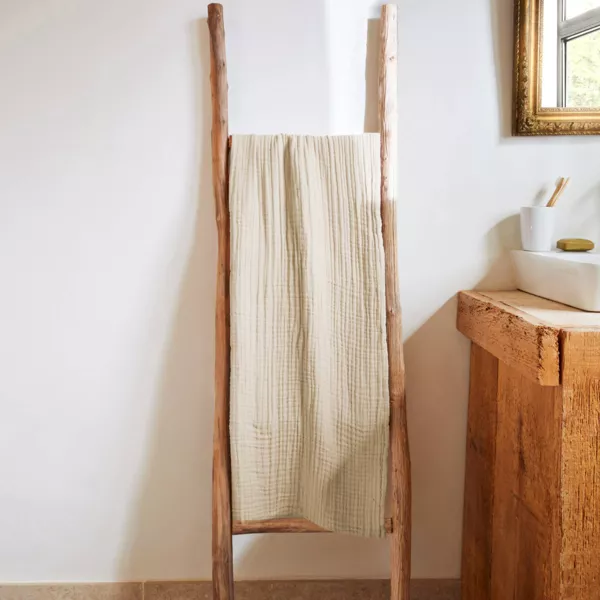 Asciugamano da bagno in garza di cotone (70 x 130 cm) Ga�a Beige pampa