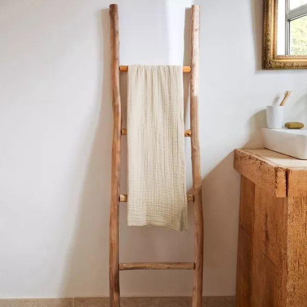 Asciugamano da bagno in garza di cotone (50 x 90 cm) Gaia Beige pampa