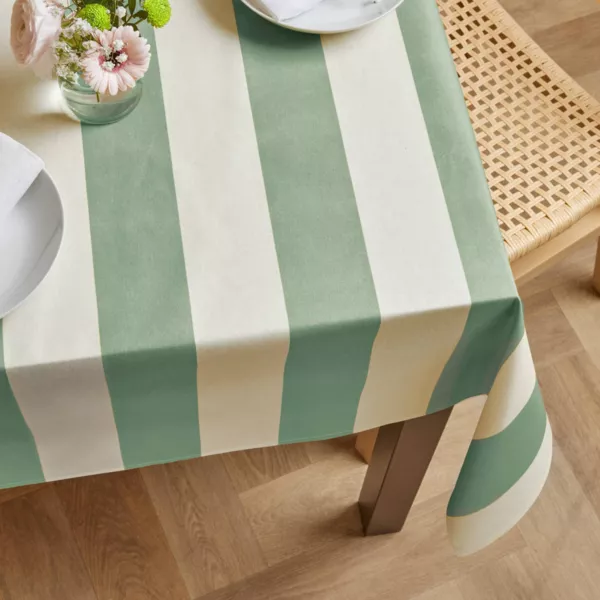 Rechteckige Tischdecke aus beschichteter Baumwolle (150 x 250 cm) Clementine Salbeigr�n