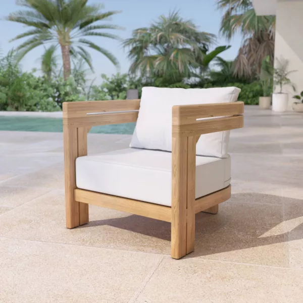 Sill�n de jard�n en madera de teca Zanz�bar Marfil