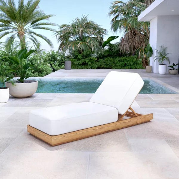 Teakholz Liegestuhl Zanzibar Cremewei�