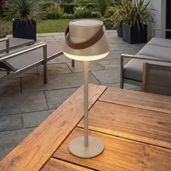 Lampada da tavolo solare 100 lumen (H36 cm) Tokyo Beige