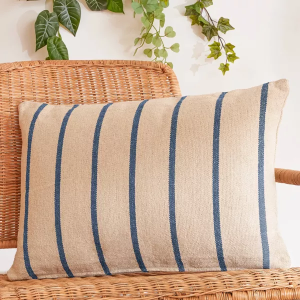 Udendørs pude i bomuldsstof, rektangulær (60 x 40 cm) Ocealys Marineblå