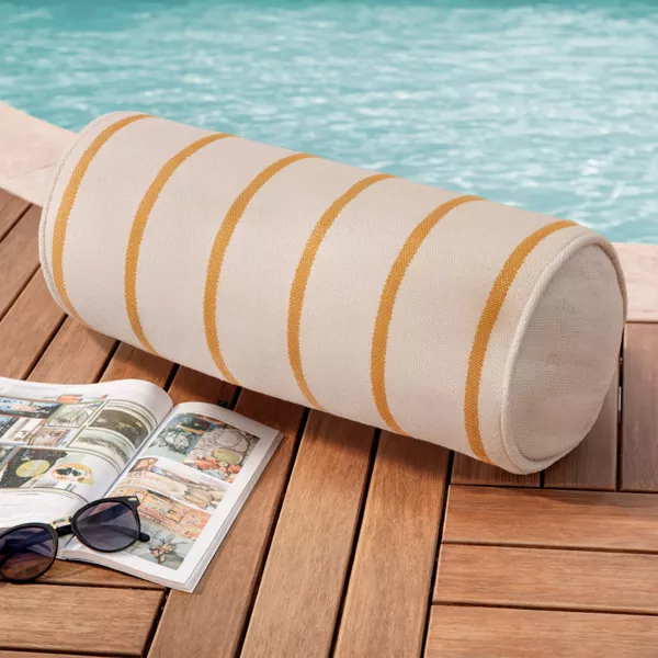 Udendørs pude i bomuldscanvas polochon (45 x 20 cm) Ocealys Sennepsgul