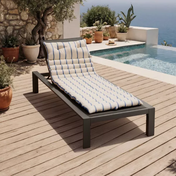 Coussin de transat enroulable (60 x 180 cm) Ocealys Bleu Marine