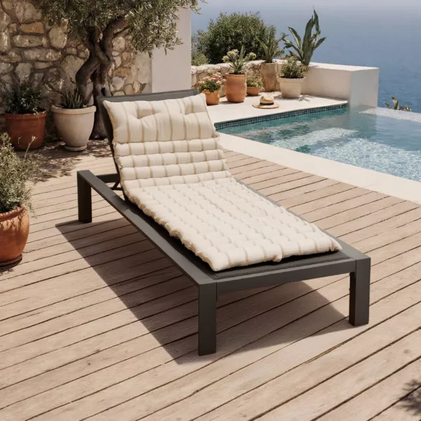 Coussin de transat enroulable (60 x 180 cm) Ocealys Beige