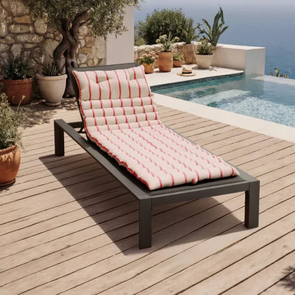 Coussin de transat enroulable (60 x 180 cm) Ocealys Rouge