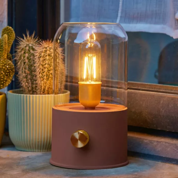 Lampe temp�te sans fil rechargeable USB (H20 cm) Terracotta