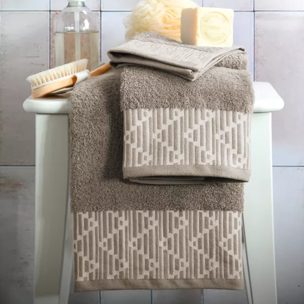 Serviette de bain coton (50 x 90 cm) Tuli Taupe