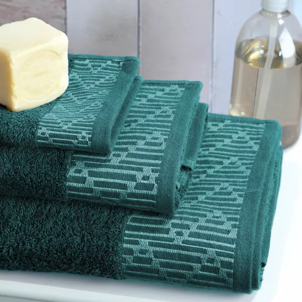 Serviette de bain coton (30 x 50 cm) Tuli Bleu p�trole